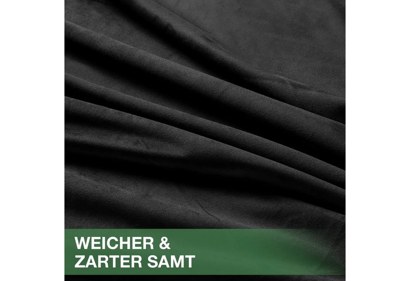 Rosnek Türvorhang Samt mit Ösen, blickdicht, Schwarz/Weiß/Grau - Bild 4