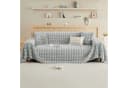 Rosnek Sofahusse Zottelig Warm Wellendesign Rutschfest Grau Bild 1
