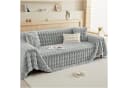 Rosnek Sofahusse Zottelig Warm Wellendesign Rutschfest Grau Bild 2
