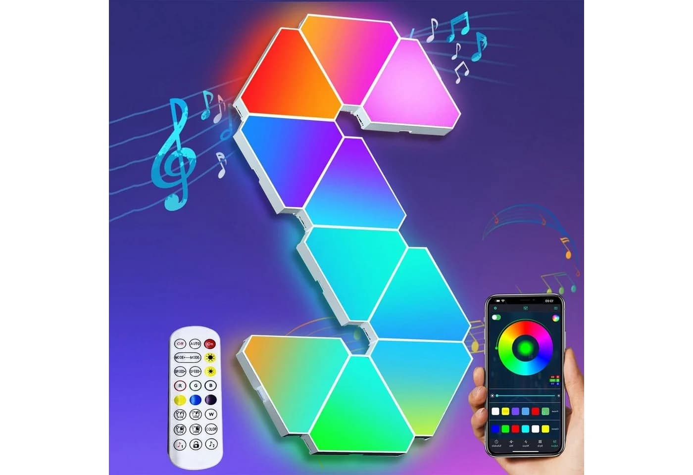 MUPOO LED Wandleuchte Dreiecke LED Panel Dekolicht WIFI-APP LED Nachtlicht - Bild 2