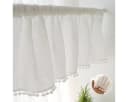 BTTO V&G Scheibengardine Weiß mit Pompom-Quasten Polyester Bild 2