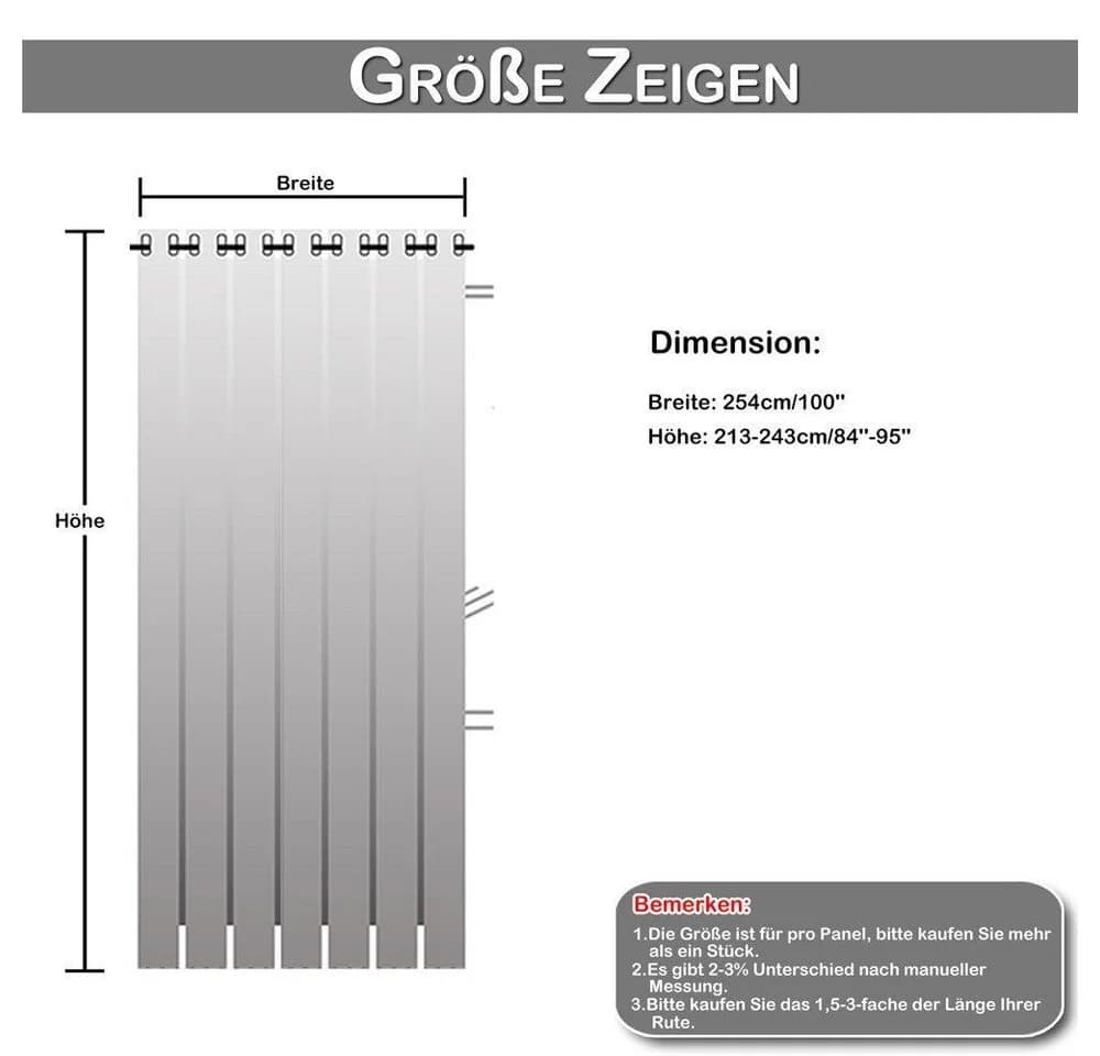 BTTO V&G Outdoorvorhang Transparent mit Ösen, Terrassenvorhang Wasserdicht