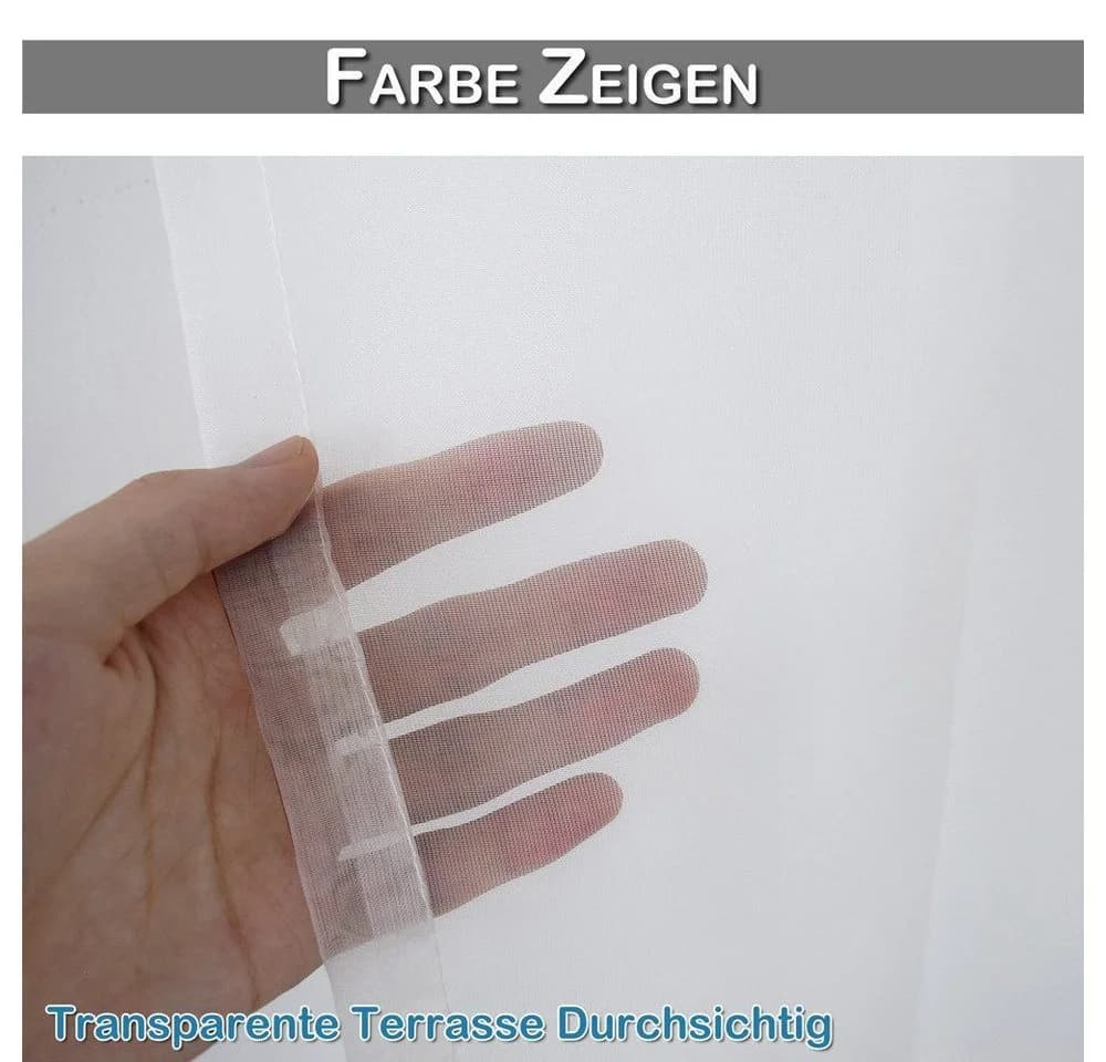 BTTO V&G Outdoorvorhang Transparent mit Ösen, Terrassenvorhang Wasserdicht - Bild 4