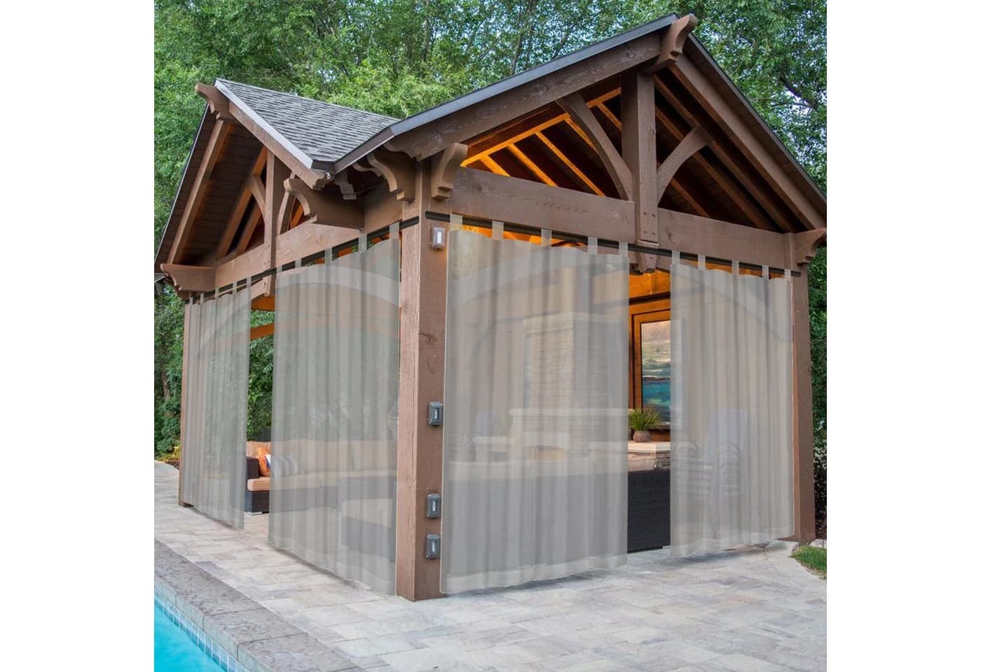 BTTO V&G Outdoorvorhang Transparent Wasserdicht mit Magic Tape - Bild 2