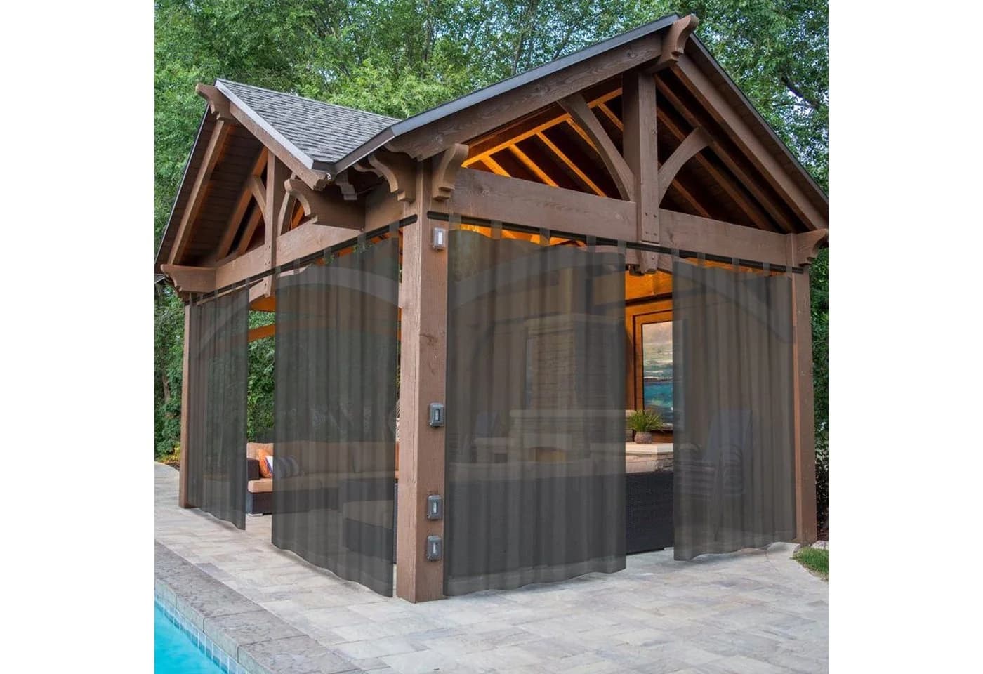 BTTO V&G Wasserdichter Outdoorvorhang Transparent mit Magic Tape - Bild 2