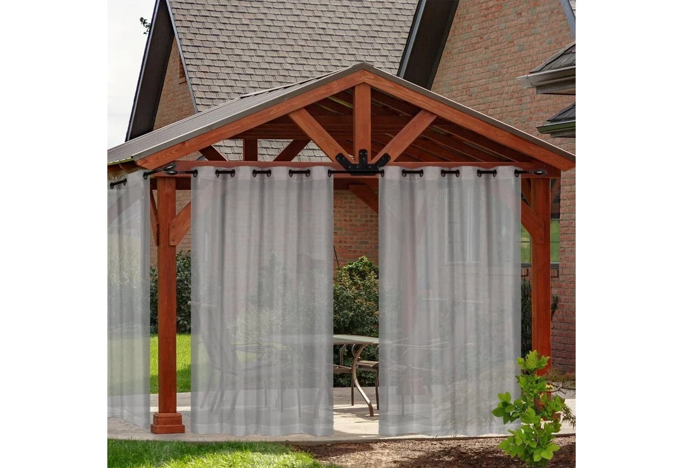 BTTO V&G Wasserdichter Outdoor-Vorhang Transparent mit Ösen - Bild 4