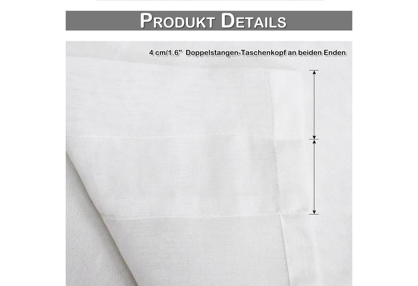 BTTO V&G Türvorhang Weiß/Grau Halbtransparent Voile - Bild 5