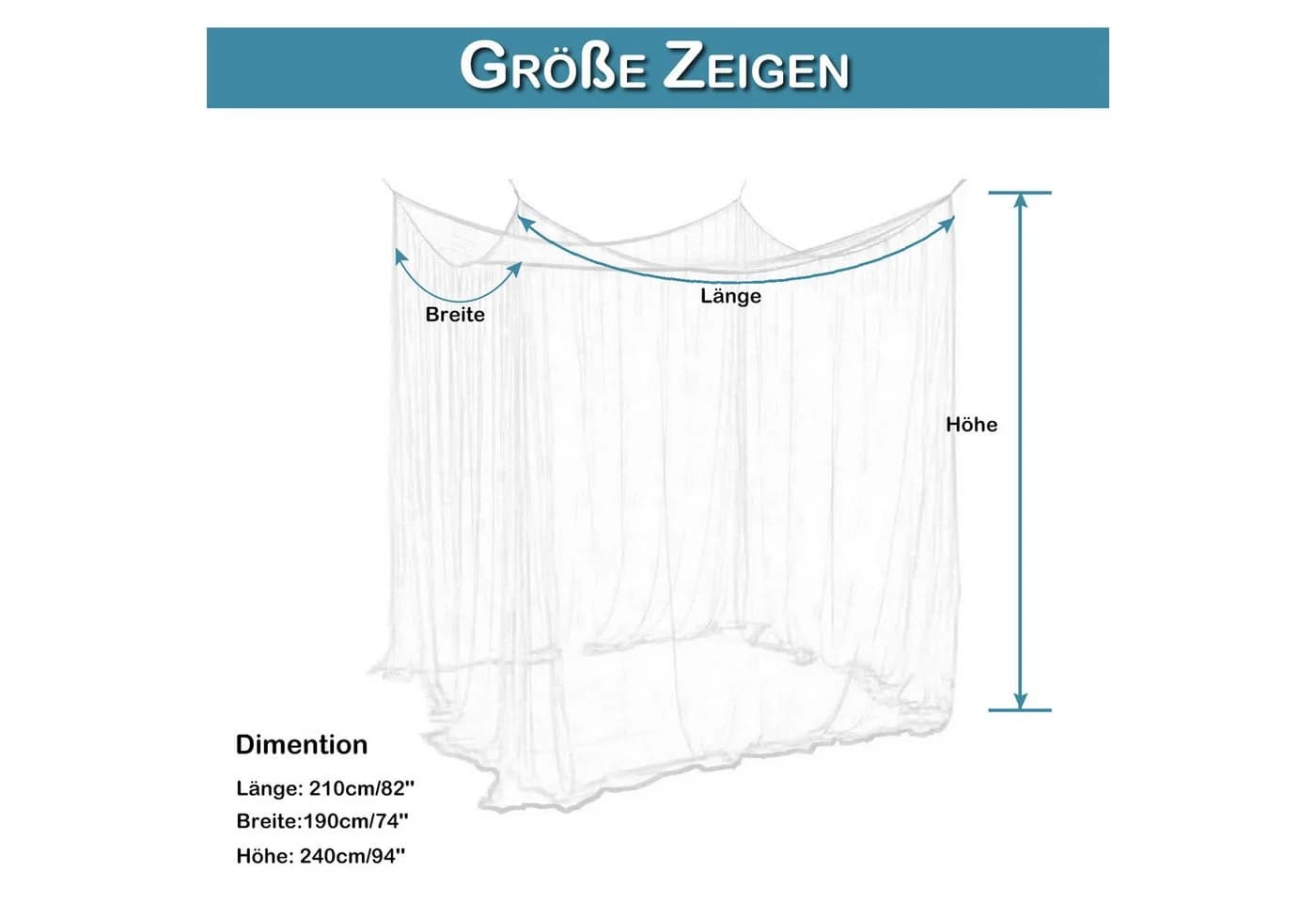 BTTO Moskitonetz Himmelbettvorhänge Bett Fliegennetz Mückennetz - Bild 3