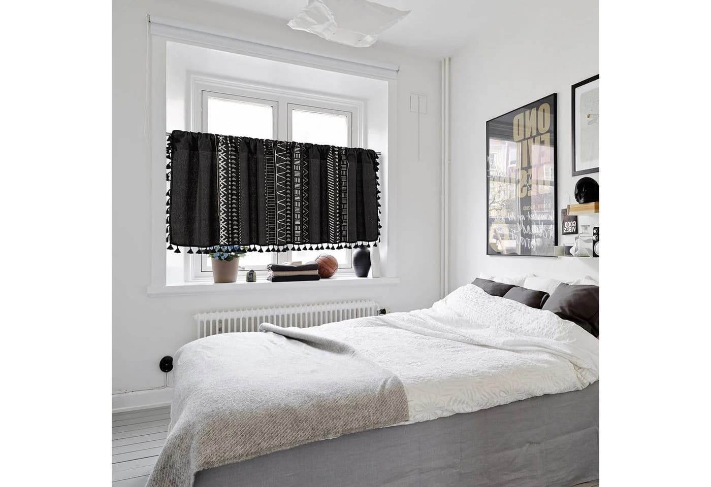 BTTO Scheibengardine mit Quasten 2er Set Transparent Boho - Bild 3