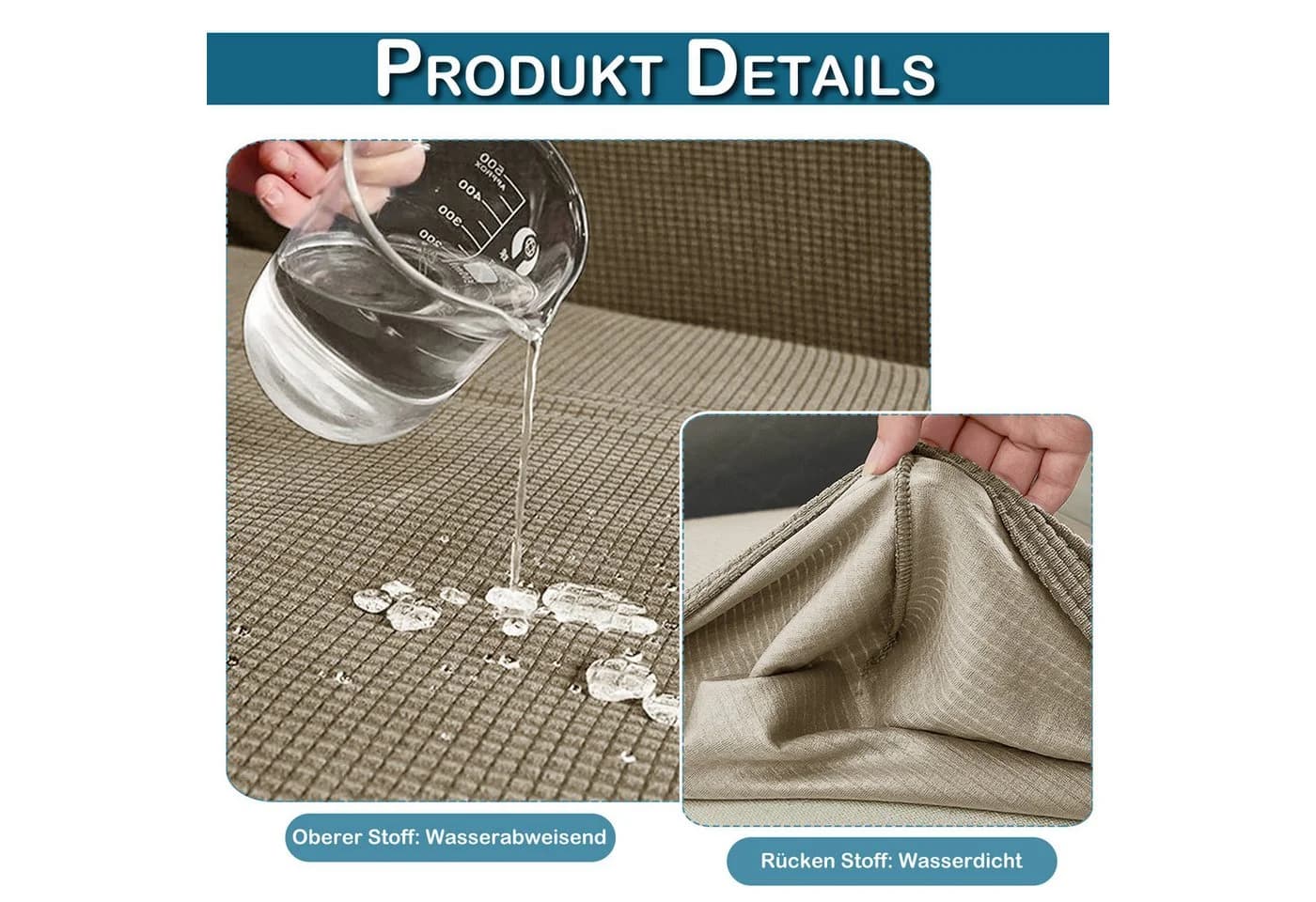 BTTO Wasserdichter Sofabezug Jacquard Braun - Bild 4