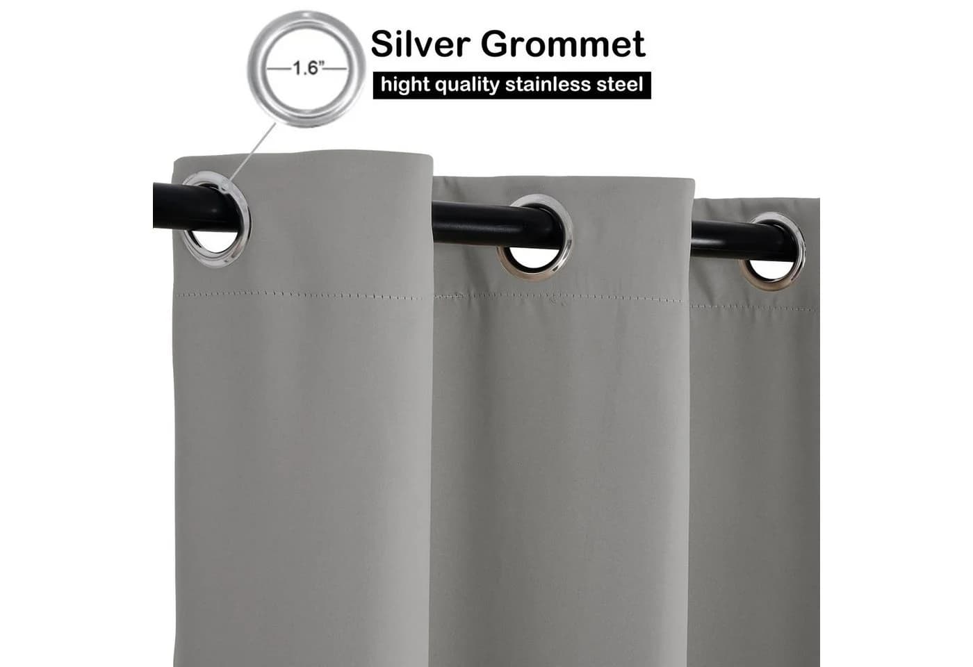 BTTO V&G Outdoor Vorhang Wetterfest mit Ösen Polyester Grau - Bild 4