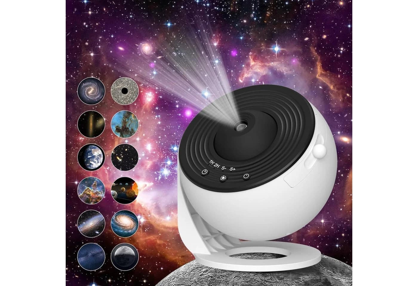 MUPOO Galaxy Projektor Lampe LED Nachtlicht 360° drehbar Timer HD-Bild - Bild 2