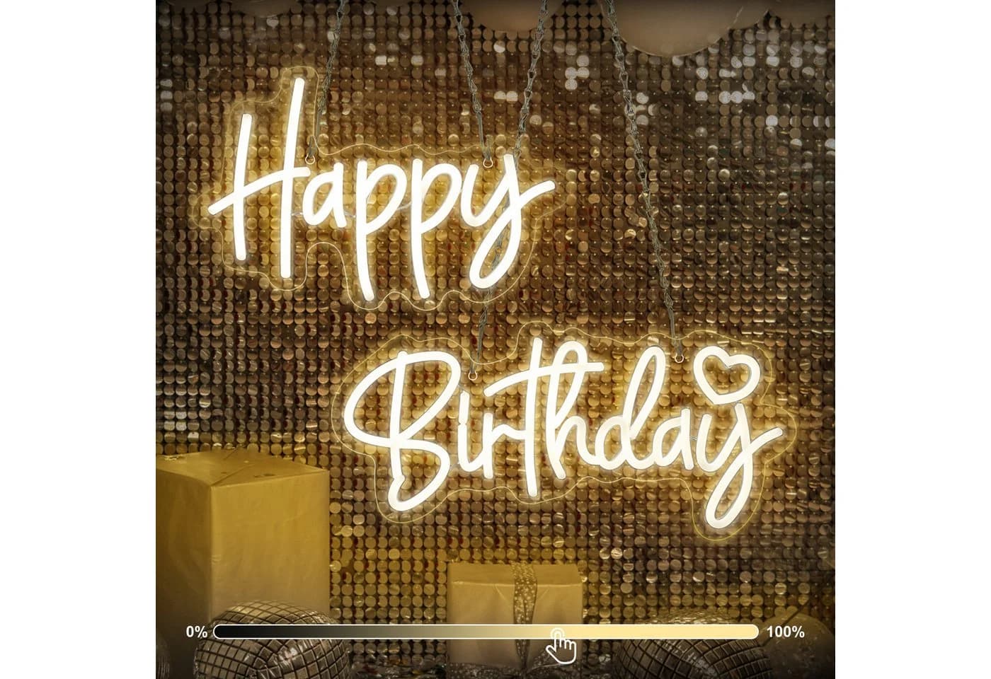 MUPOO Happy Birthday Neon Schild LED Dekolicht Dimmbar - Bild 2