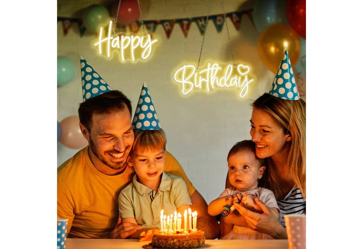 MUPOO Happy Birthday Neon Schild LED Dekolicht Dimmbar - Bild 3