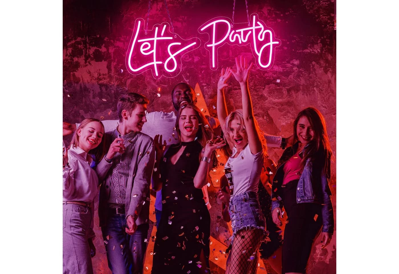 MUPOO LED Neonlicht Rosa Dimmbar 2er Set Party Deko - Bild 4