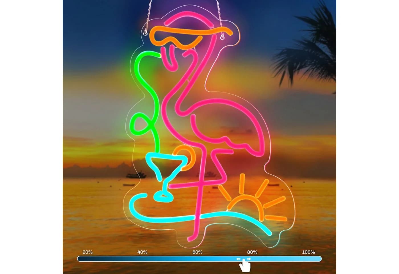 MUPOO LED Flamingo Neonschild Rosa Dimmbar - Bild 2