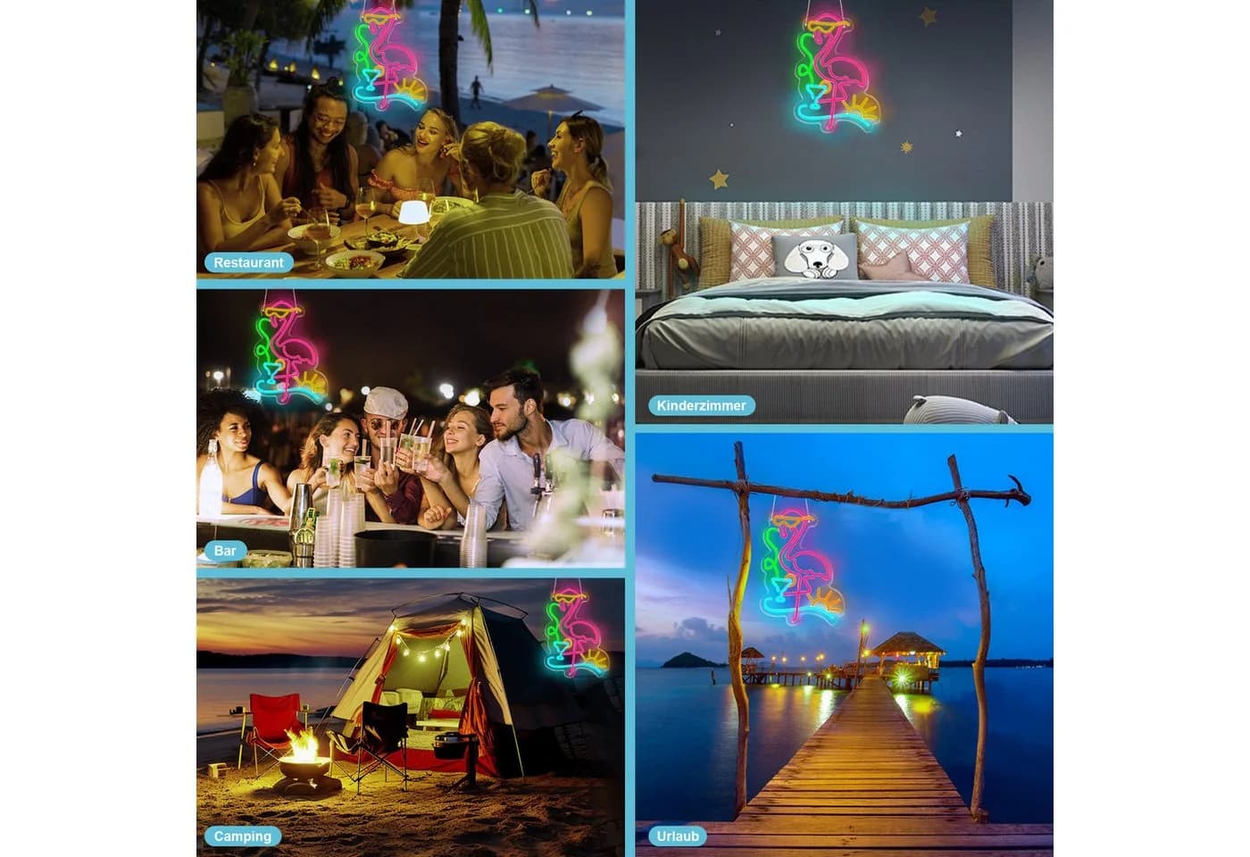 MUPOO LED Flamingo Neonschild Rosa Dimmbar - Bild 4