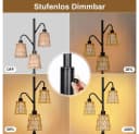 MUPOO LED Stehlampe Boho Rattan 3-flammig Dimmbar Schwarz Bild 3