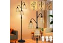 MUPOO LED Stehlampe Boho Rattan 3-flammig Dimmbar Schwarz Bild 4