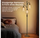 MUPOO LED Stehlampe Boho Rattan 3-flammig Dimmbar Schwarz Bild 5