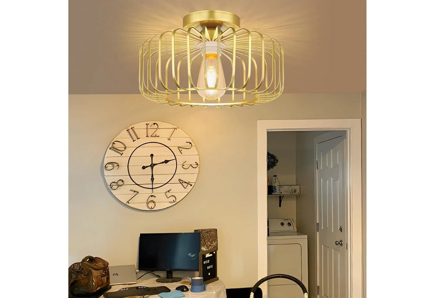 MUPOO Moderne Deckenleuchte E27 Schwarz Gold LED - Bild 3