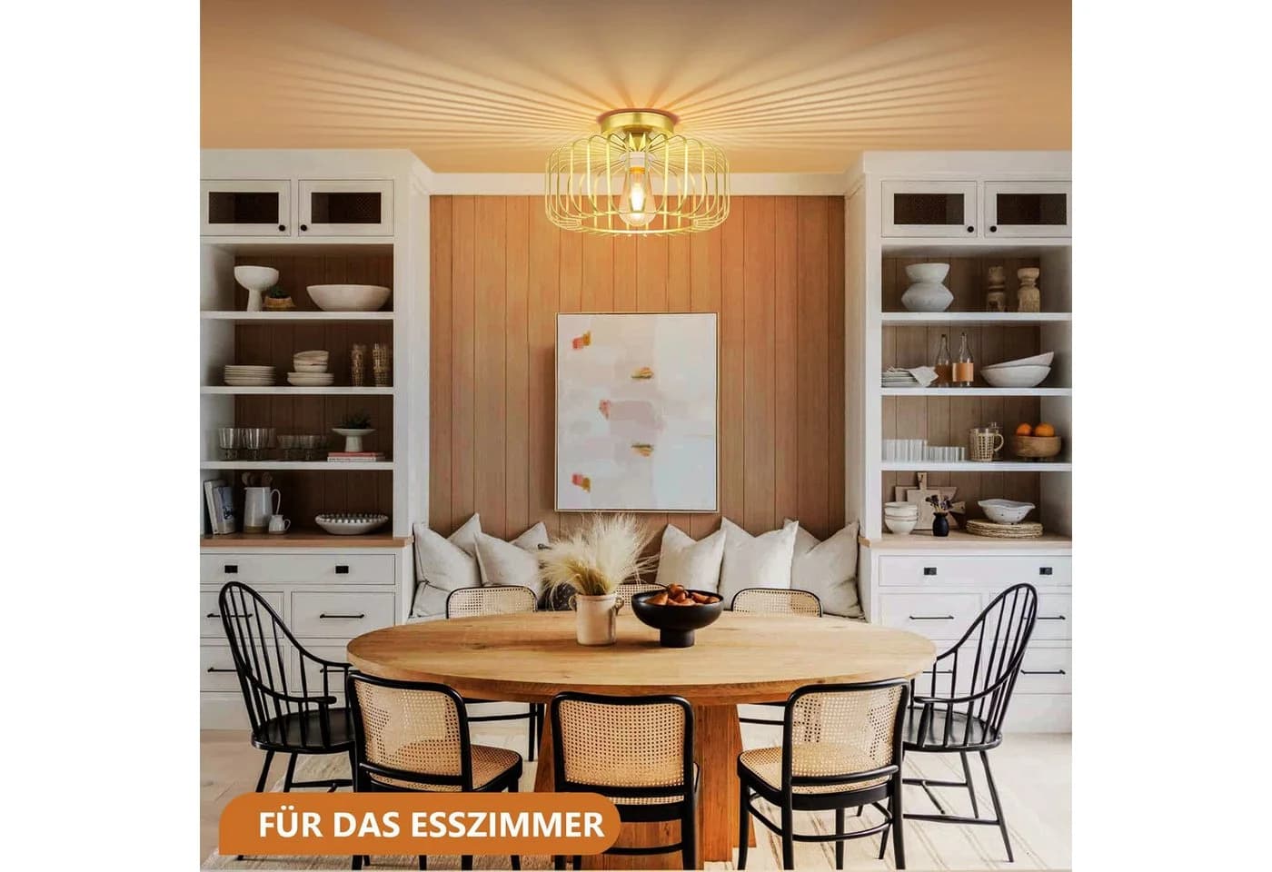 MUPOO Moderne Deckenleuchte E27 Schwarz Gold LED - Bild 5