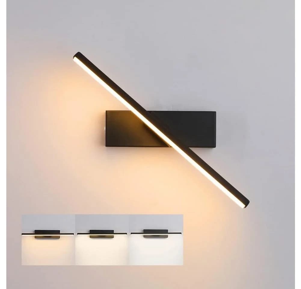 MUPOO LED Wandleuchte Schwarz 360° Drehbar 3 Farbwechsel - Bild 2