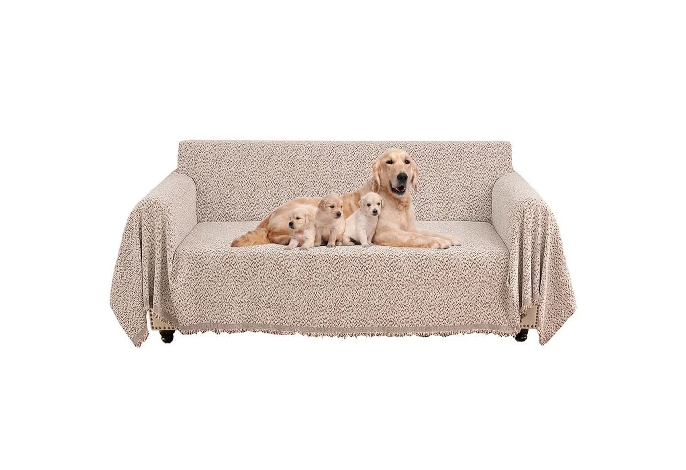 BTTO Chenille Sofahülle Geometrisch Beige Polyester
