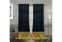 Jibenhome Samt Vorhang 2er Set Schwarz/Gold Floral Verdunkelnd Bild 2