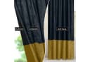 Jibenhome Samt Vorhang 2er Set Schwarz/Gold Floral Verdunkelnd Bild 4