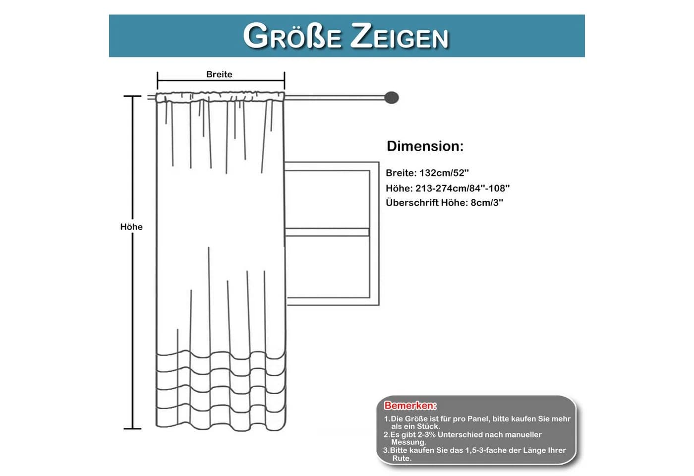 BTTO V&G Boho Gardine mit Rüschen Weiß 2 Stück