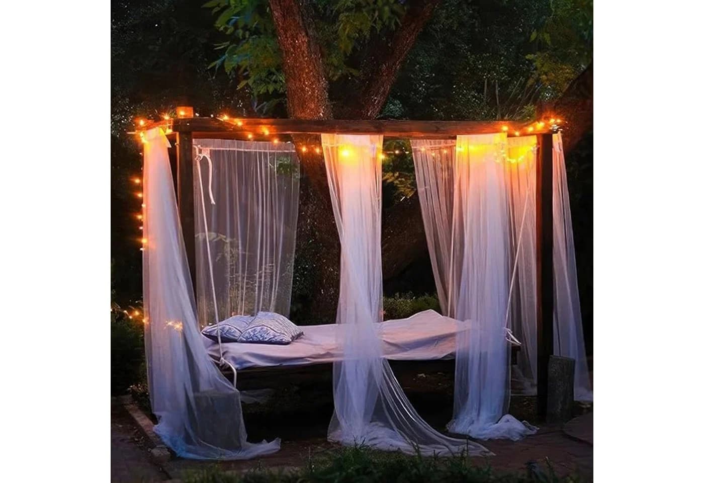 BTTO V&G Outdoorgardine Mückennetz Transparent Weiß - Bild 3