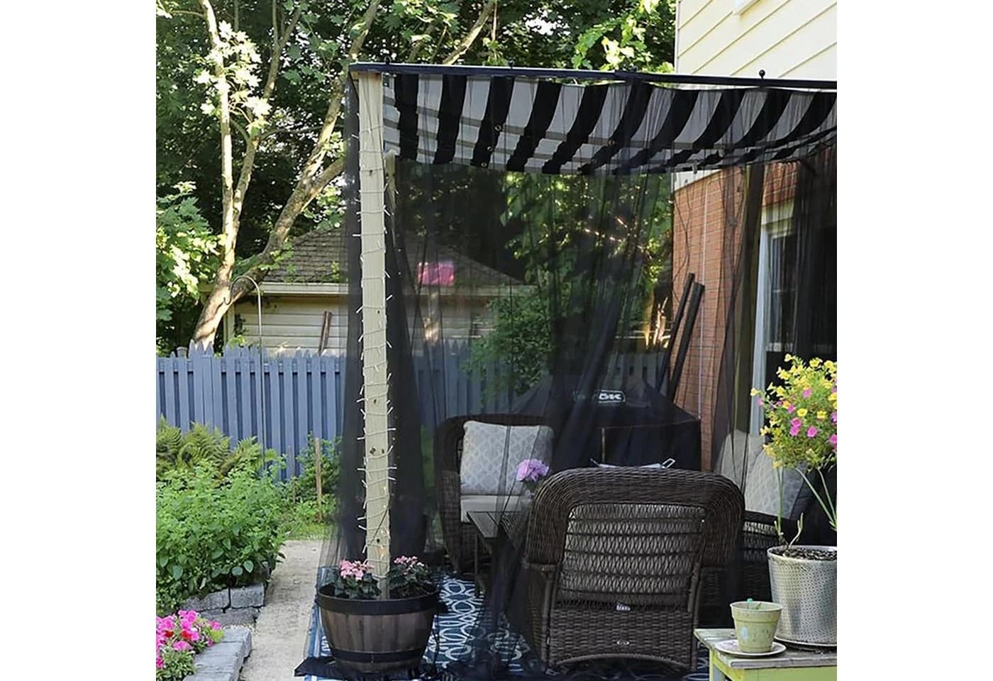 Jibenhome Outdoor Moskitonetz Vorhang Transparent Schwarz - Bild 3