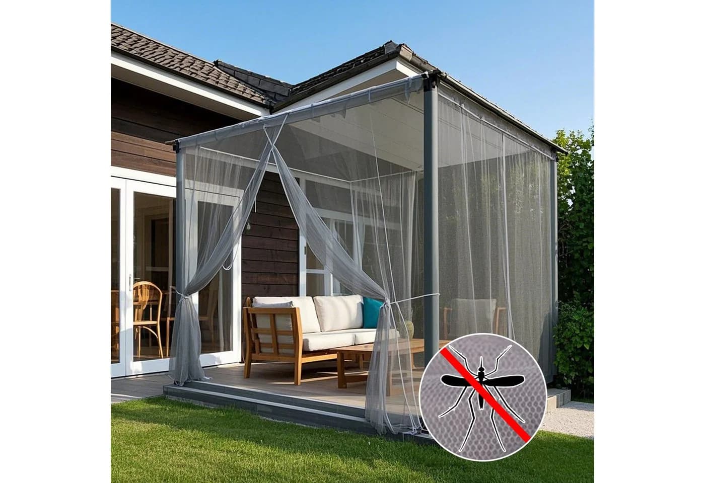 BTTO V&G Vorhang Moskitonetz Outdoor Vorhang DIY Größe - Bild 2