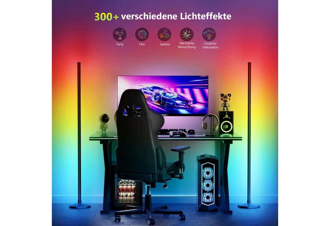 MUPOO LED Stehlampe RGB Eckleuchte mit App & Musiksync - Bild 4