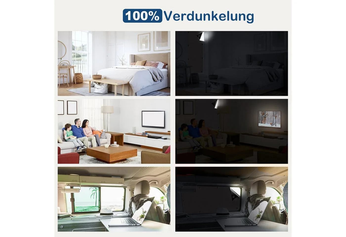 BTTO V&G Verdunklungsrollo Ohne Bohren Schwarz Saugnäpfe - Bild 5