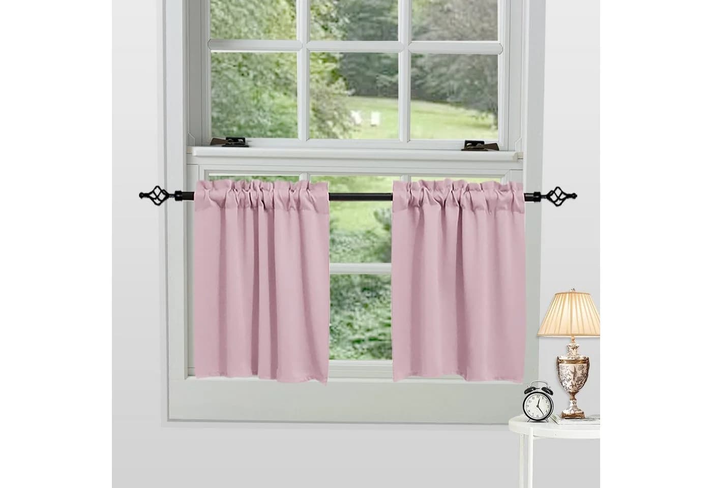 BTTO TEPP Verdunkelnde Scheibengardine Rosa 2er-Set mit Stangendurchzug - Bild 2