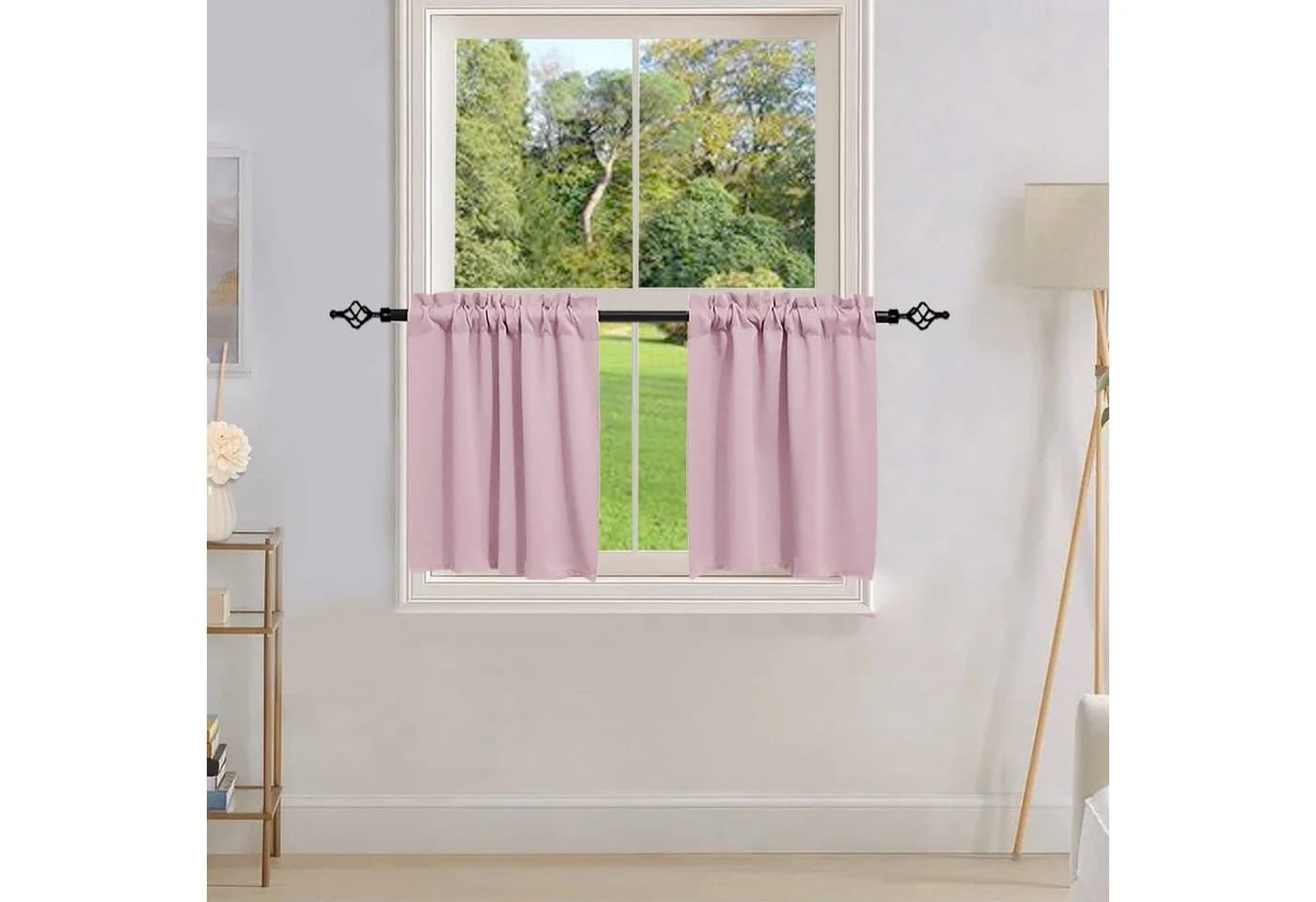 BTTO TEPP Verdunkelnde Scheibengardine Rosa 2er-Set mit Stangendurchzug - Bild 4