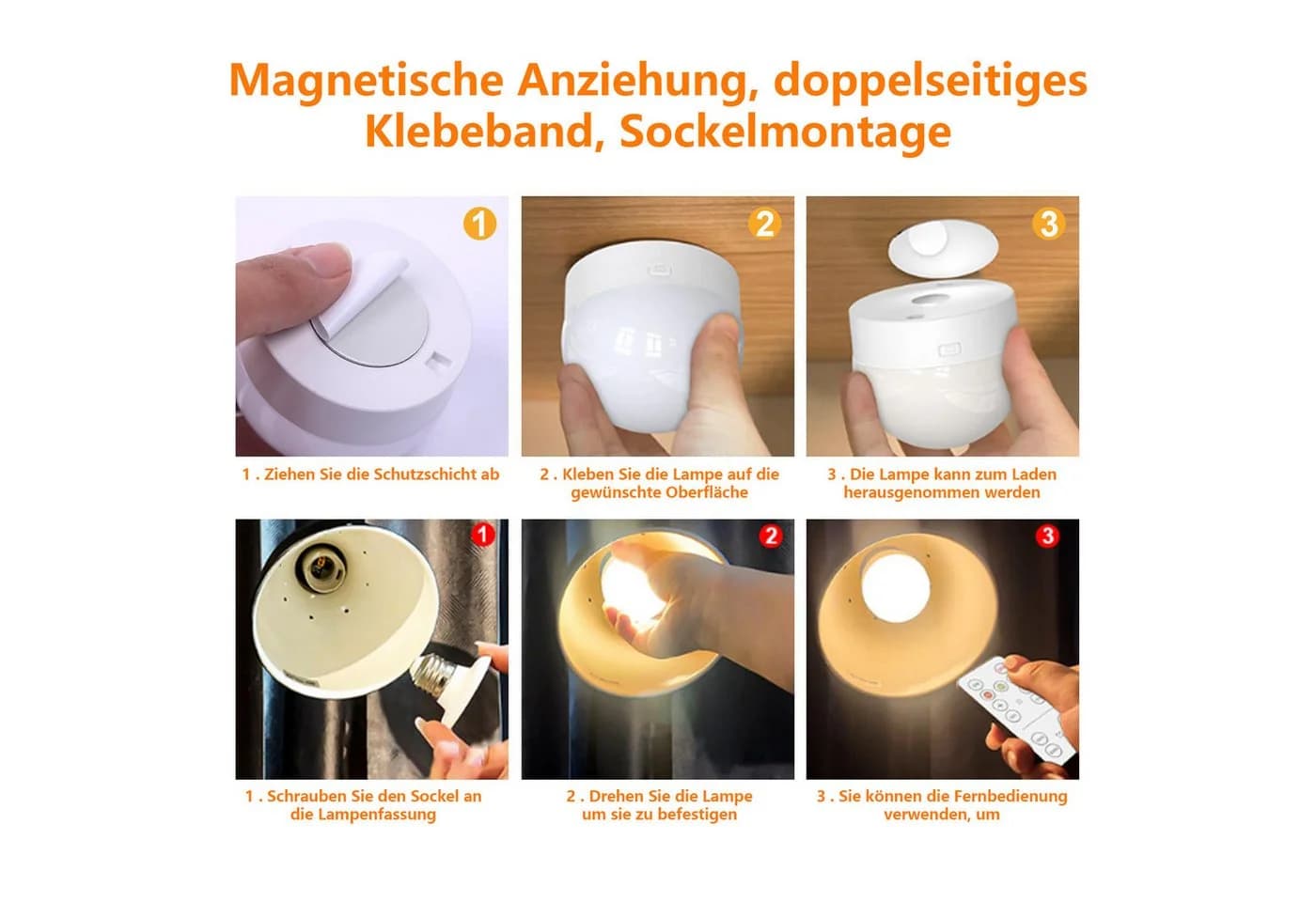 MUPOO LED-Leuchtmittel Glühbirne mit Fernbedienung 4W E27 E26 IP44 RGB Timer - Bild 4