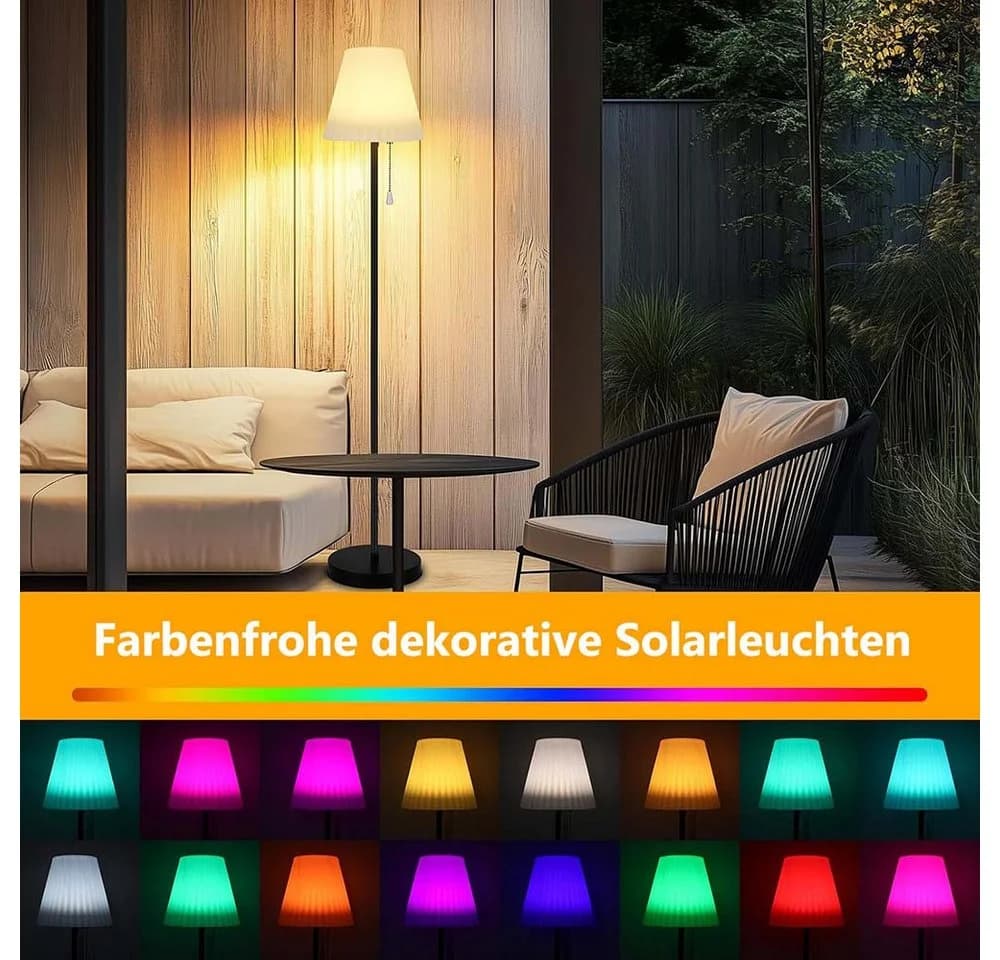 Jibenhome LED Außen-Stehlampe Solar mit Lichtsensor & Fernbedienung - Bild 5