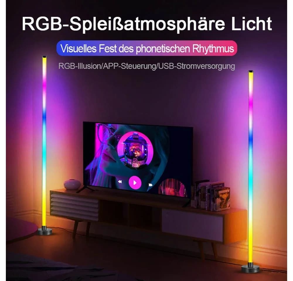 MUPOO LED Stehlampe Smart Lightbar Musik Sync Schwarz - Bild 4