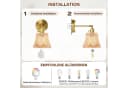 MUPOO Retro Wandleuchte Gold LED Dimmbar Fernbedienung Bild 1