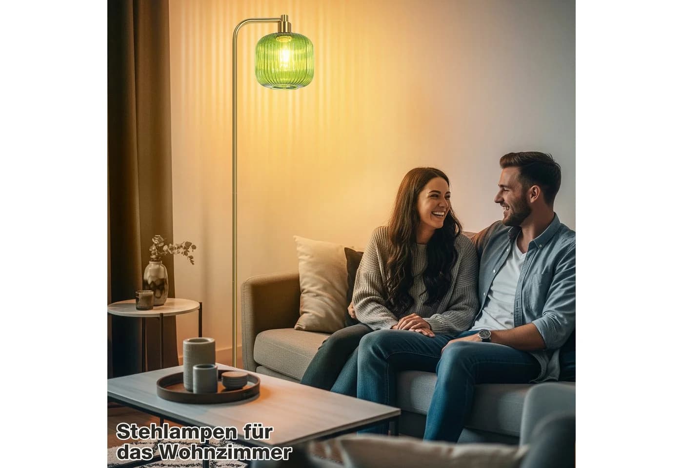 MUPOO Stehlampe Glas Kristall, Modern, LED wechselbar, Fußschalter - Bild 5