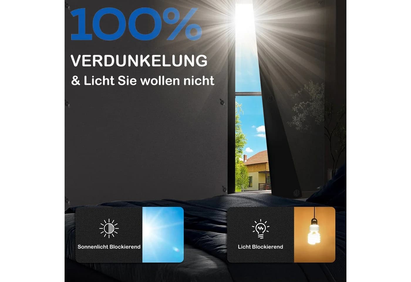 Verdunklungsrollo BTTO V&G Verdunklungsvorhang 100% Polyester - Bild 5