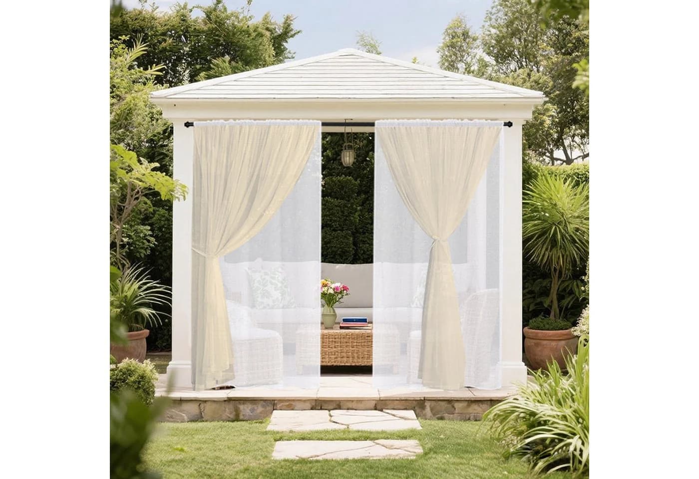 BTTO V&G Outdoorvorhang Transparent 2 Lagen Wasserdicht - Bild 2