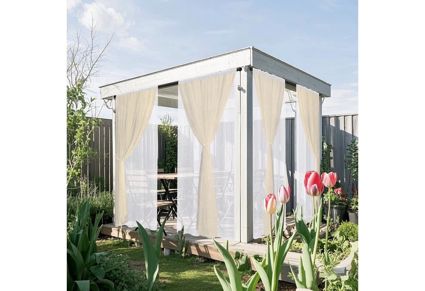 BTTO V&G Outdoorvorhang Transparent 2 Lagen Wasserdicht - Bild 3