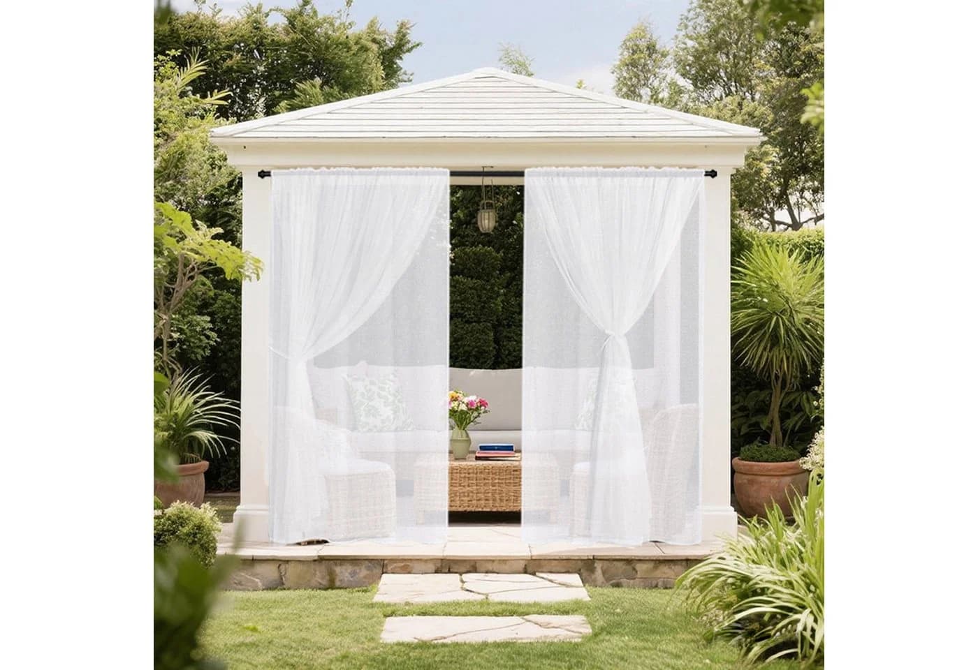 BTTO V&G Outdoorvorhang Wasserdicht Moskitonetz Transparent Stangentasche - Bild 3