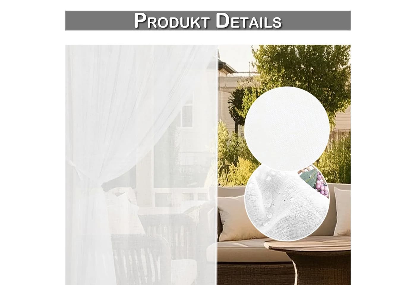BTTO V&G Outdoorvorhang Wasserdicht Moskitonetz Transparent Stangentasche - Bild 4
