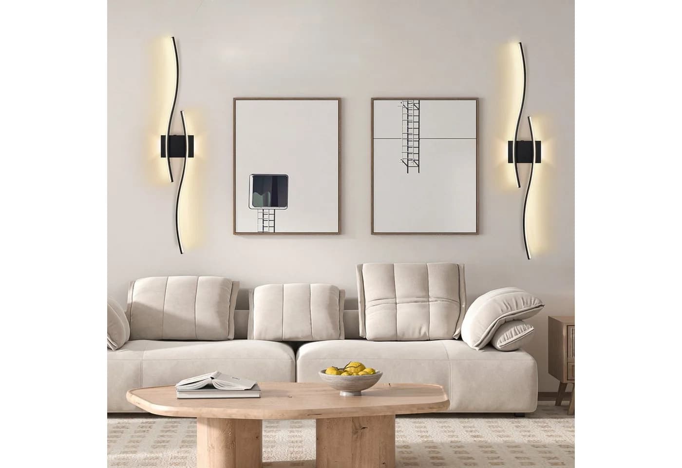 Jibenhome Wandleuchte LED Wandleuchte Innen Wandlampe Wandbeleuchtung, Minimalistische, LED fest integriert, Batteriebetrieben&USB Aufladung, Fernbedienung&Touch-Steuerung, Timer - Bild 4