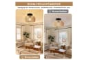 MUPOO Deckenleuchte Rattan Hängeleuchte Boho Deckenlampe LED Bild 4